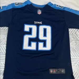 Nike Navy and Light Blue Titans Jersey #29
